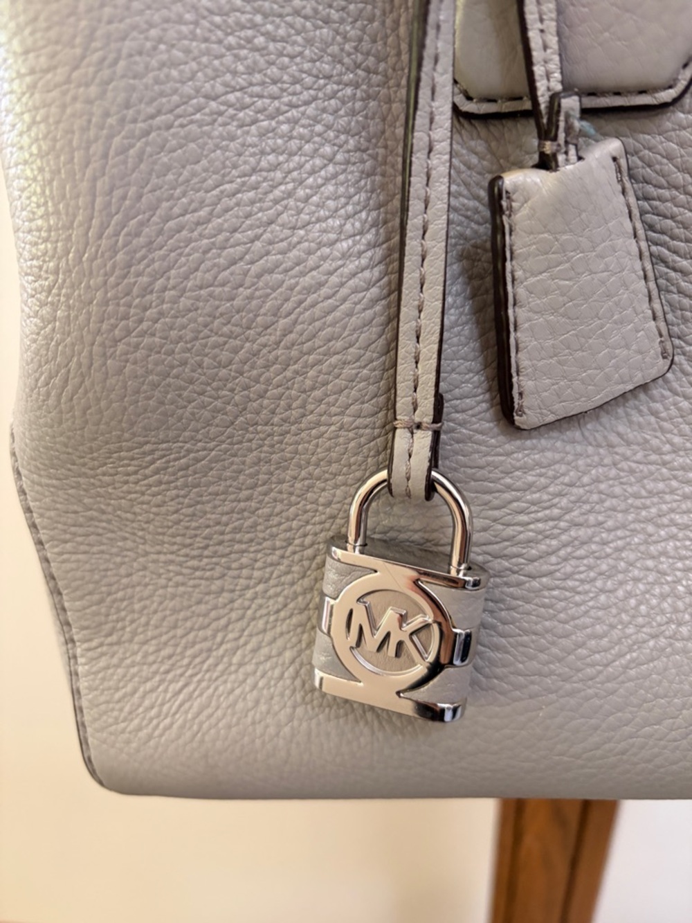 Michael Kors Gray Pebbled Leather Satchel - Picture 4 of 13